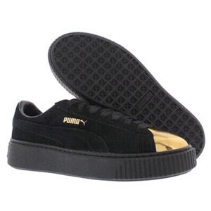 {NWT} Puma Suede Platform Gold Womens Shoes Color: Gold/Puma Black/Puma NEW